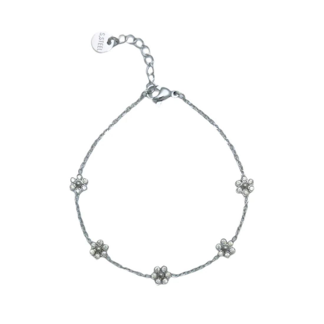 Flower strass armbandje
