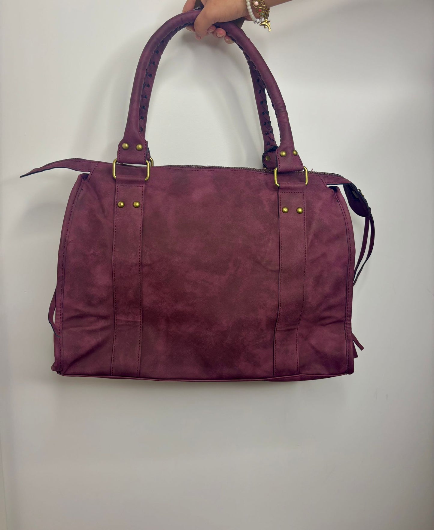 Retro tas groot - bordeaux