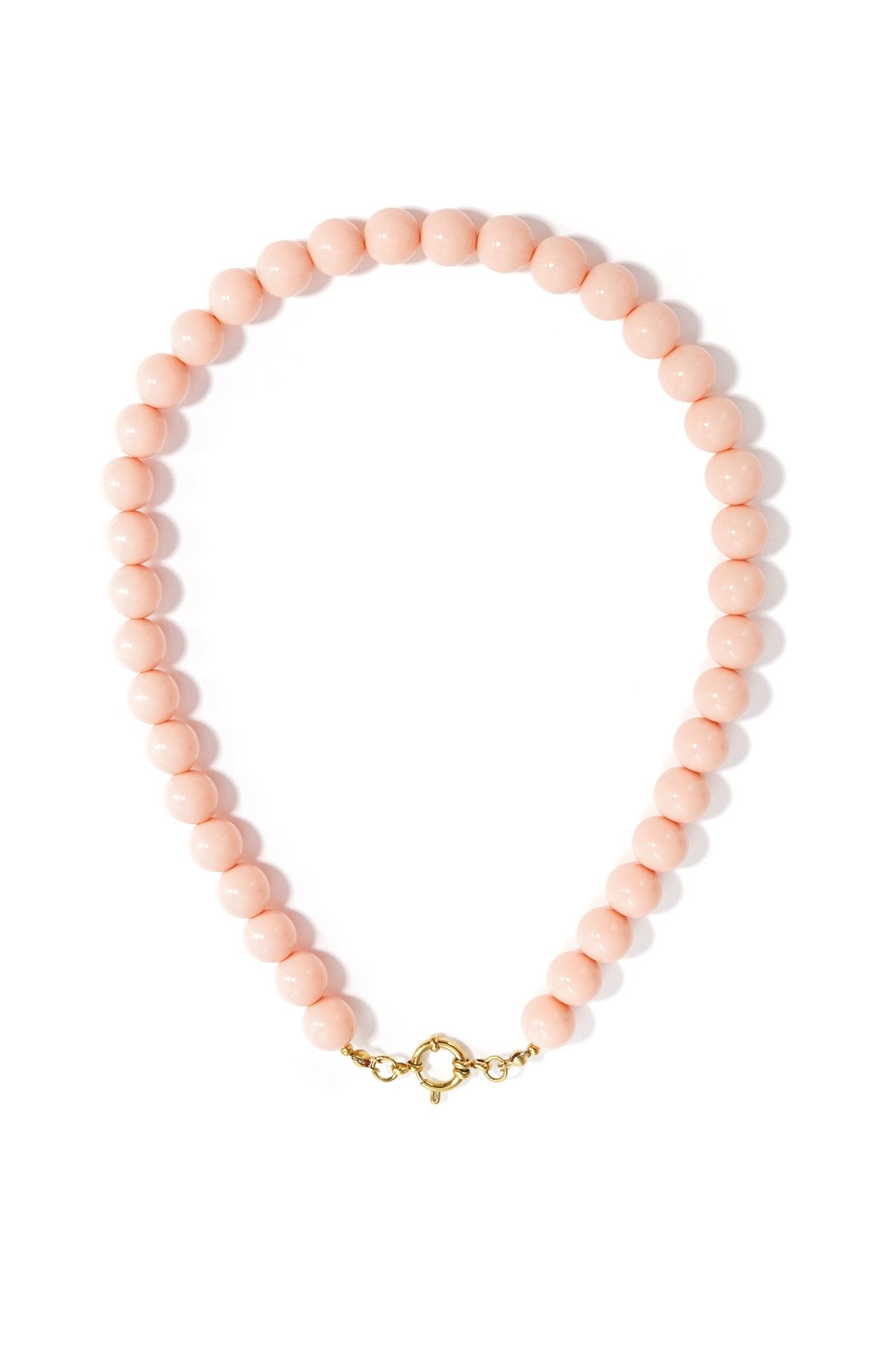 Bubbel kralen ketting met sluiting - koraal