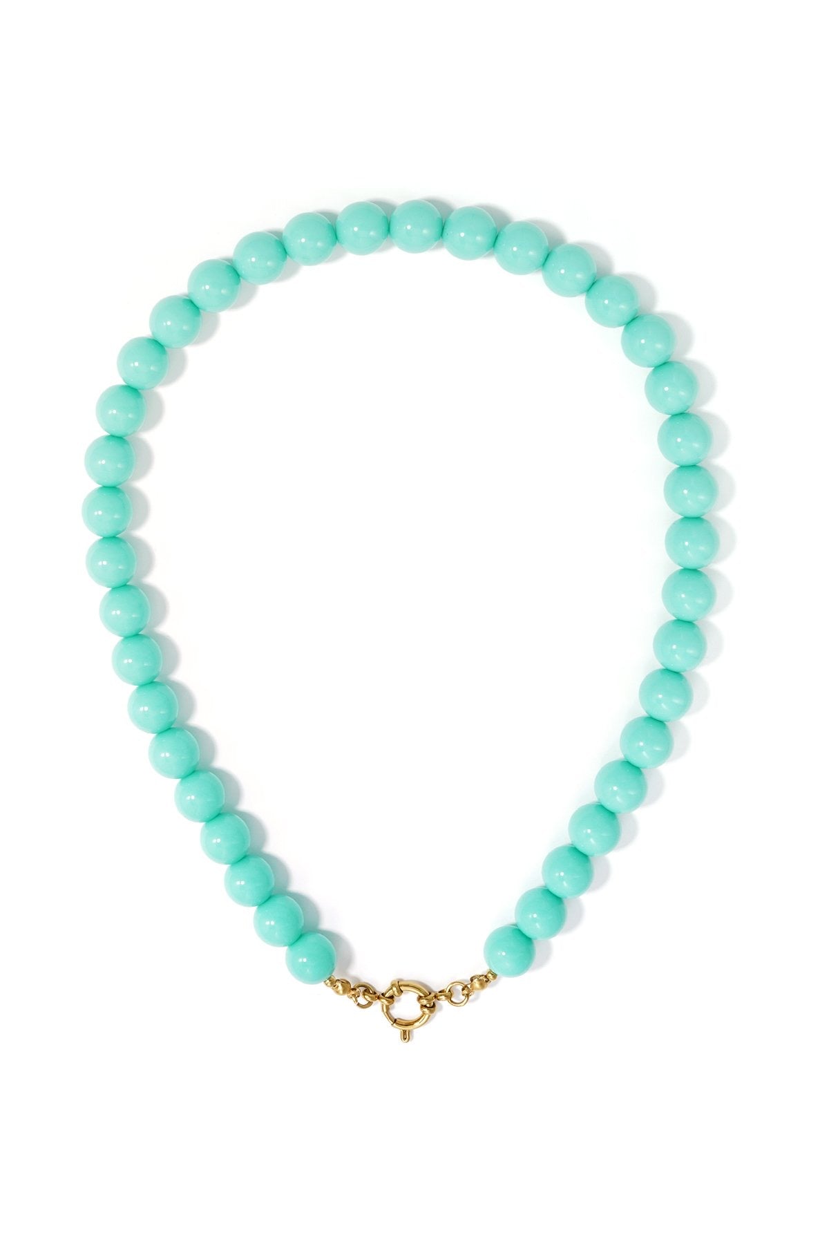 Bubbel kralen ketting met sluiting - zee blauw