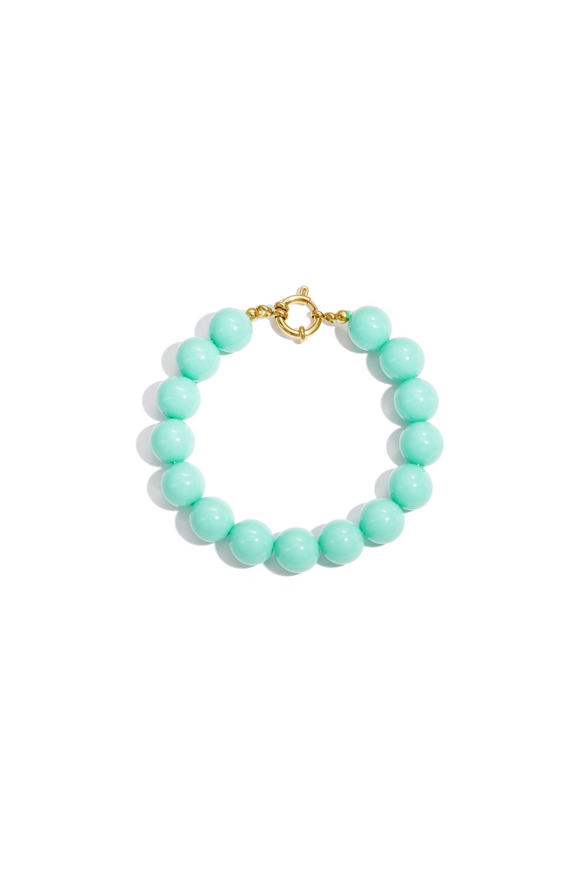 Bubbel kralen armbandje met sluiting - zee groen