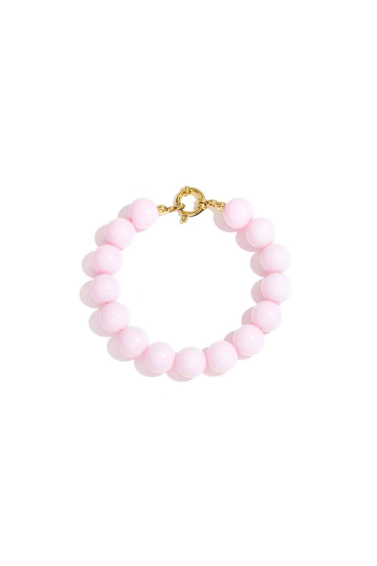 Bubbel kralen armbandje met sluiting - licht roze