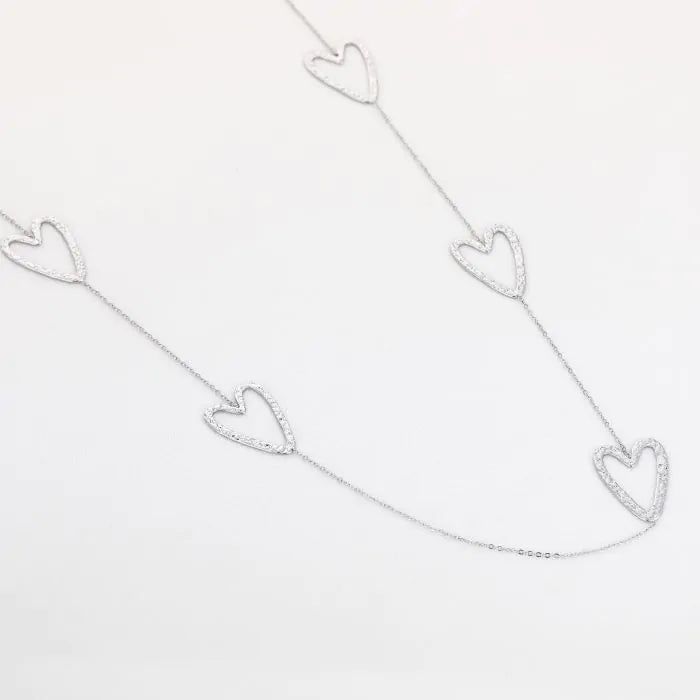 5 hartjes lange ketting