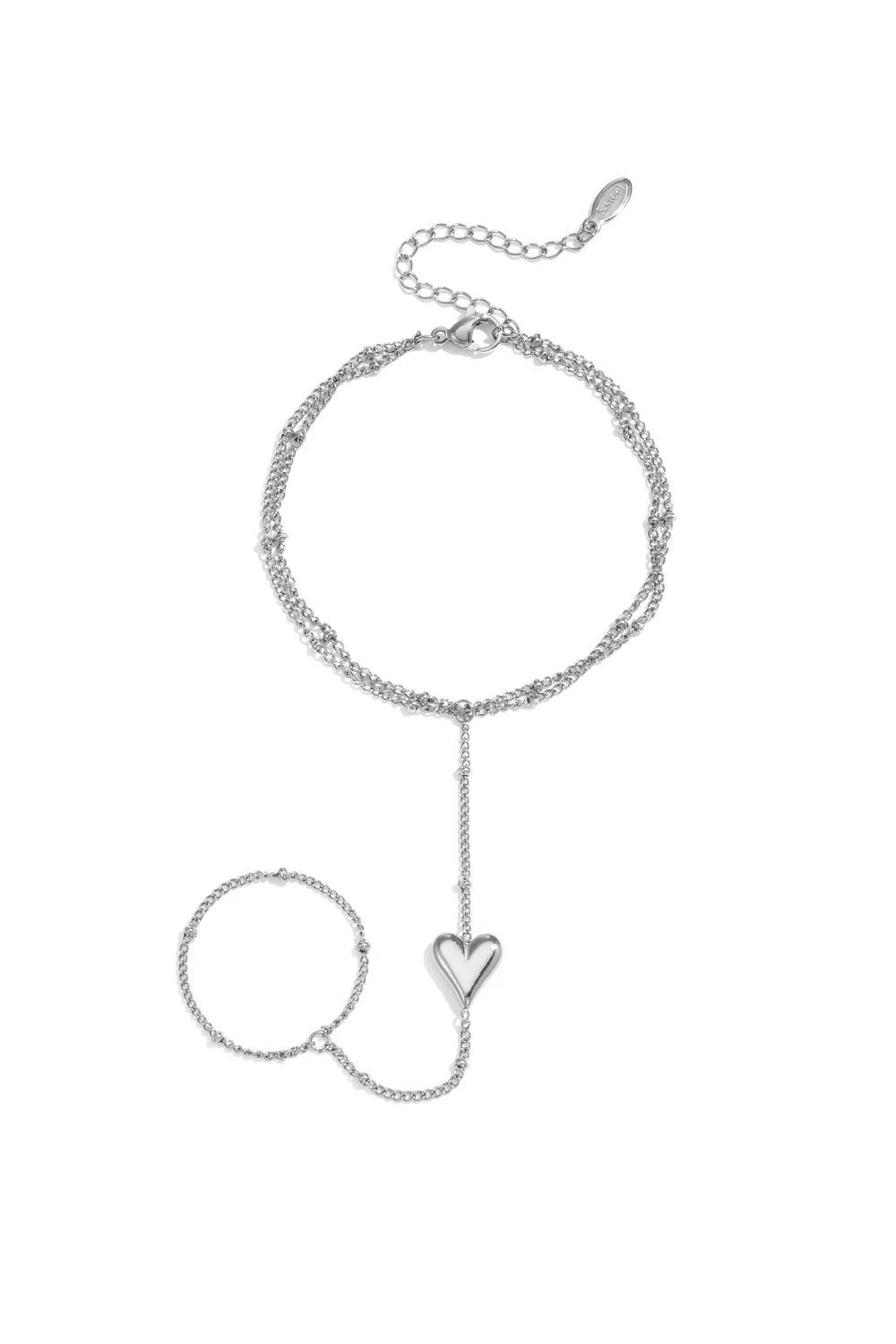 Hand chain hart - zilver