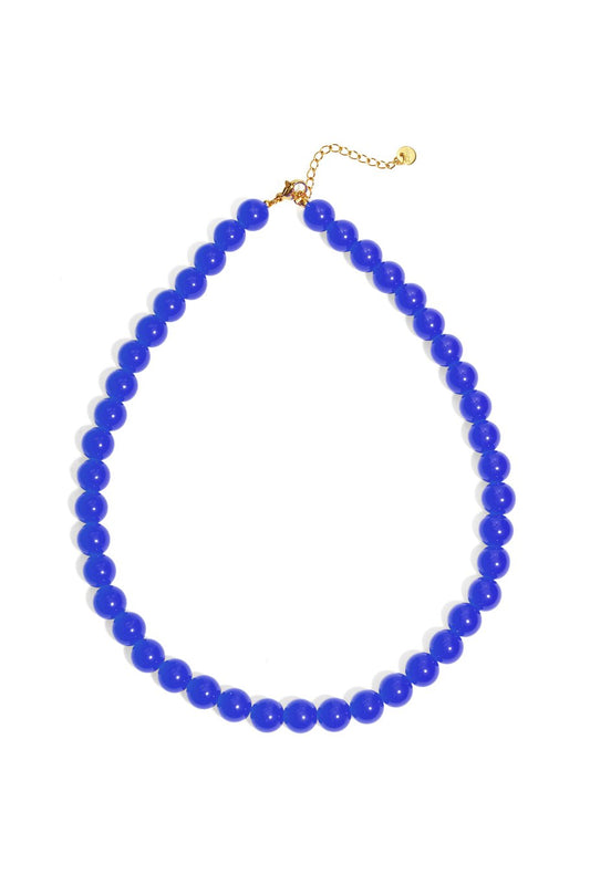 Mini bubbel kralen ketting - royal blauw