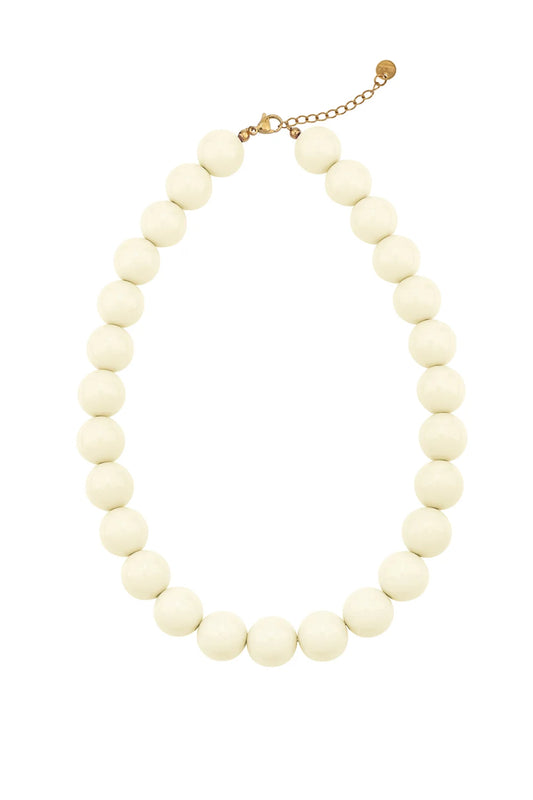 Bubbel kralen ketting big -  wit
