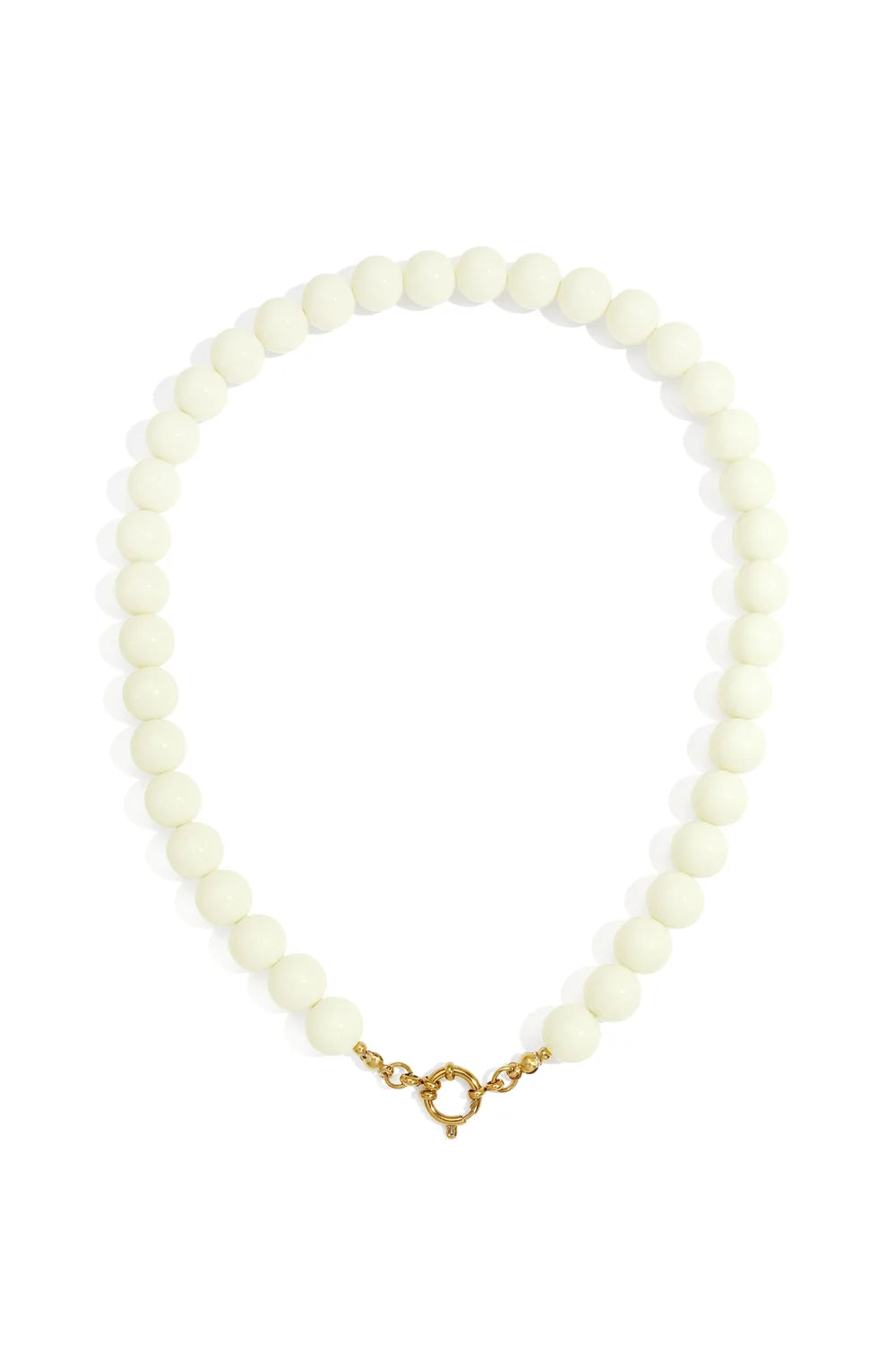 Bubbel kralen ketting met slot - wit