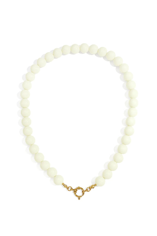 Bubbel kralen ketting met slot - wit
