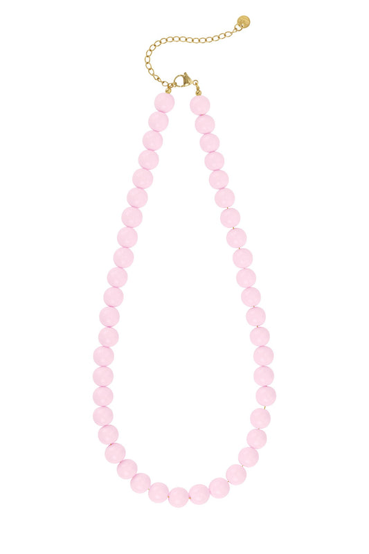 Mini bubbel kralen ketting - roze