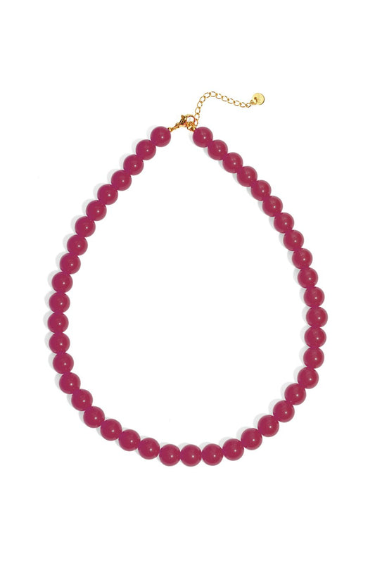 Mini bubbel kralen ketting - bordeaux