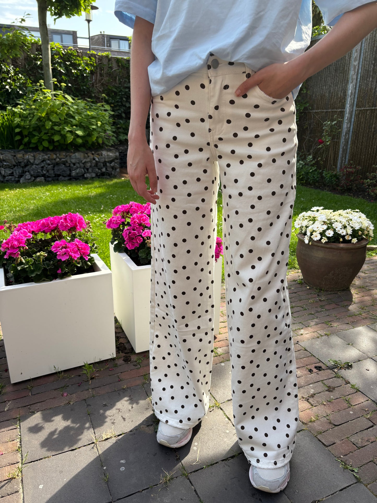 Pippa dots wide leg jeans