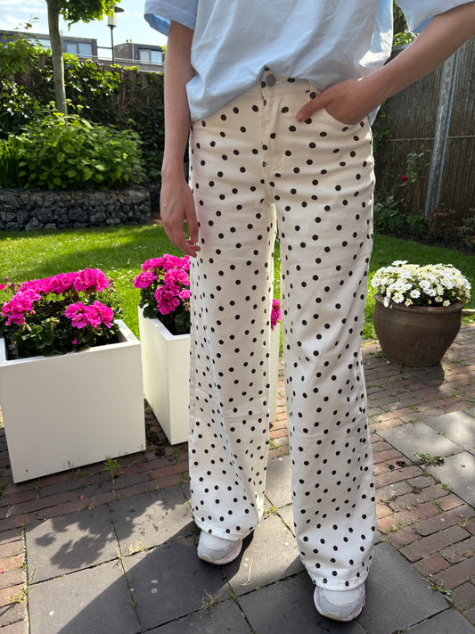 Pippa dots wide leg jeans