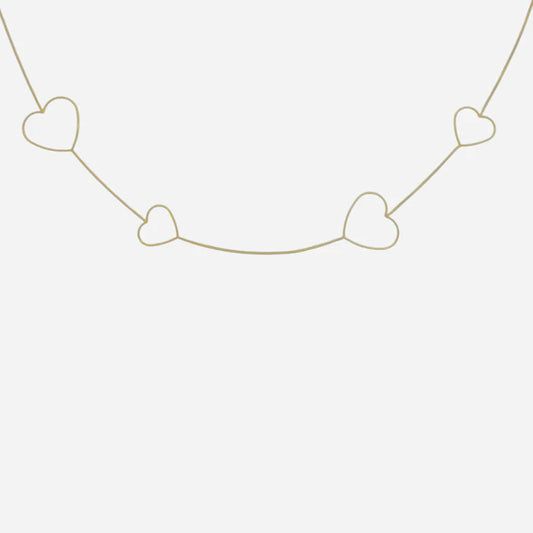 Open hart lange ketting
