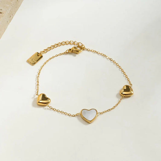 Parel hart armbandje