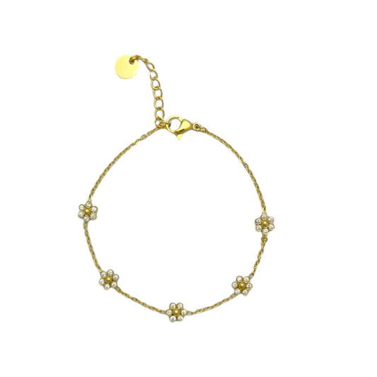 Flower strass armbandje