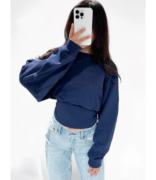 Redifinted 3D sweater - navy