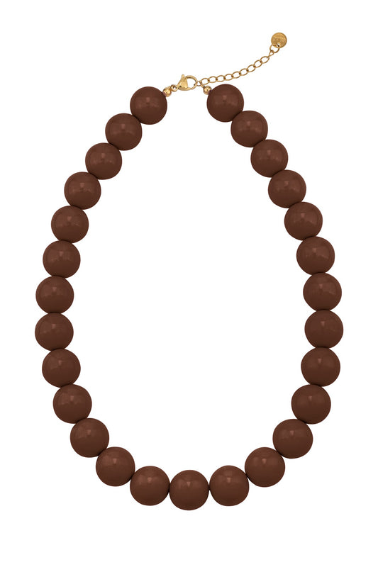 Bubbel kralen ketting - bruin