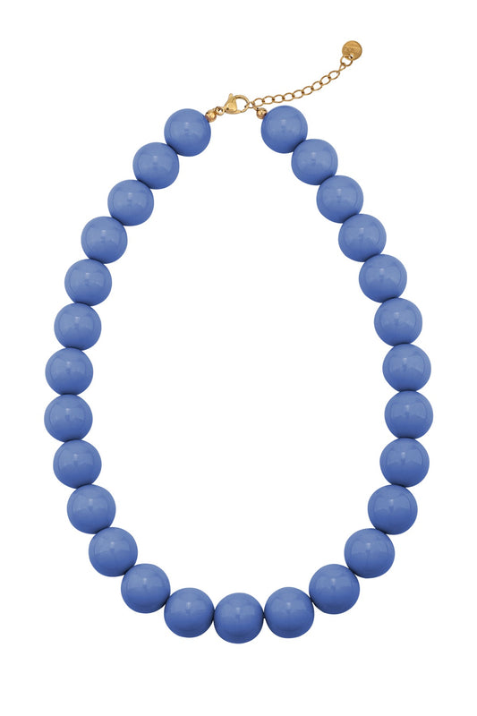 Bubbel kralen ketting - denim