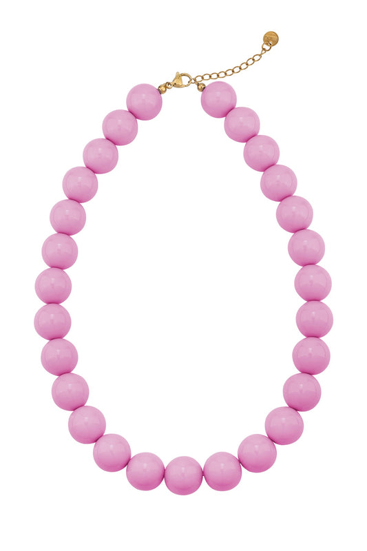 Bubbel kralen ketting big - roze