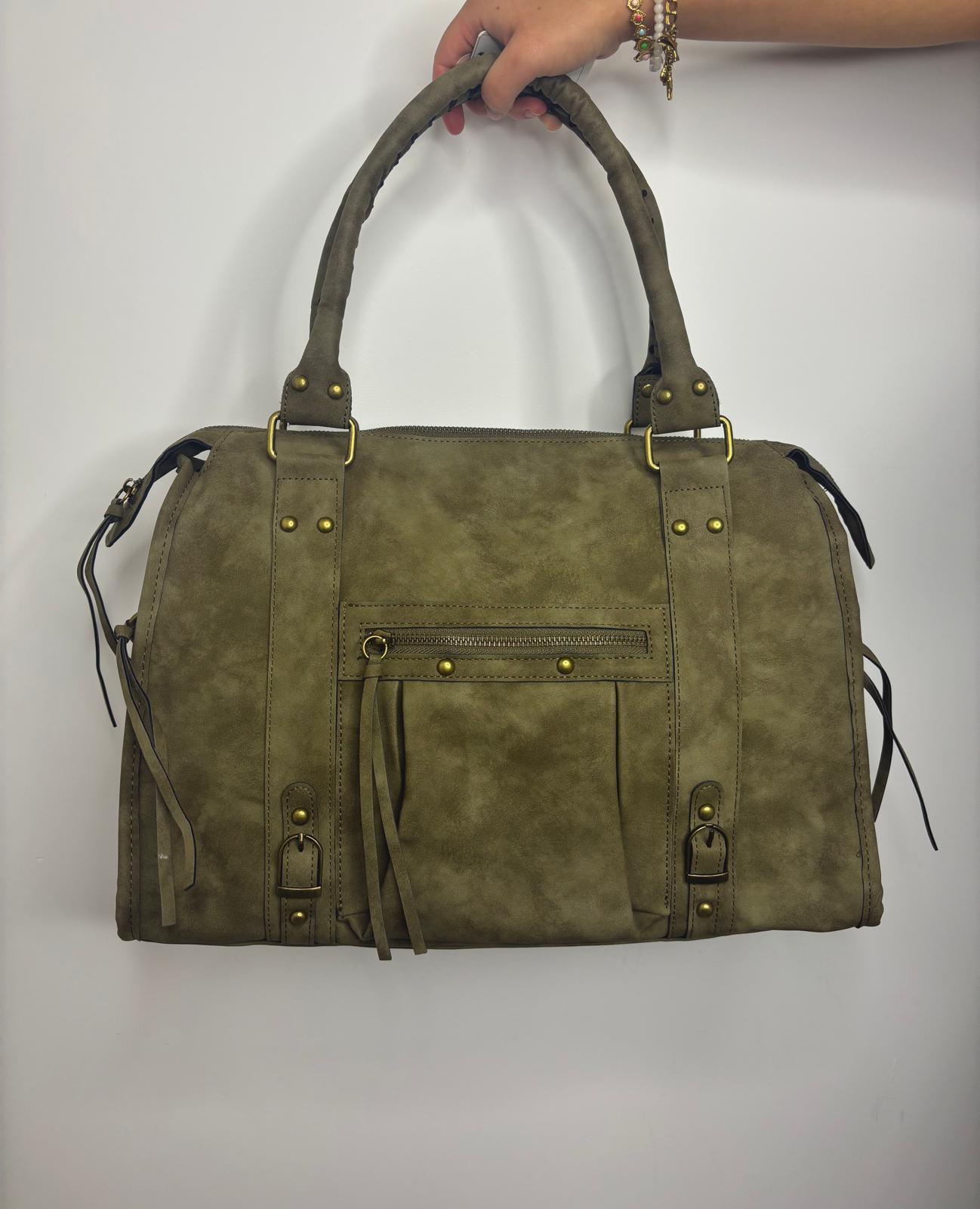 Retro tas groot - army groen