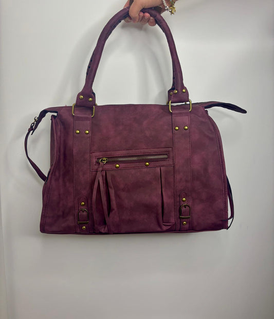 Retro tas groot - bordeaux