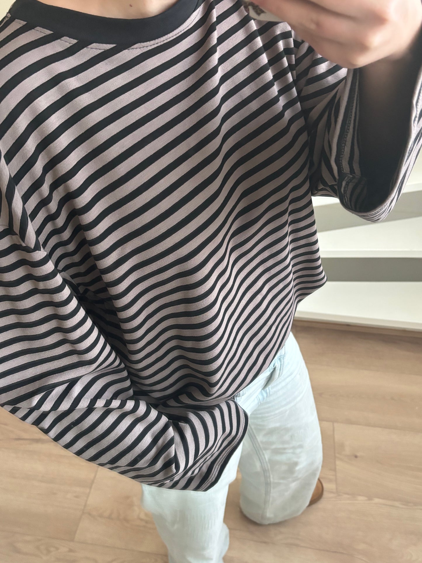 Stripe longsleeve bruin/zwart