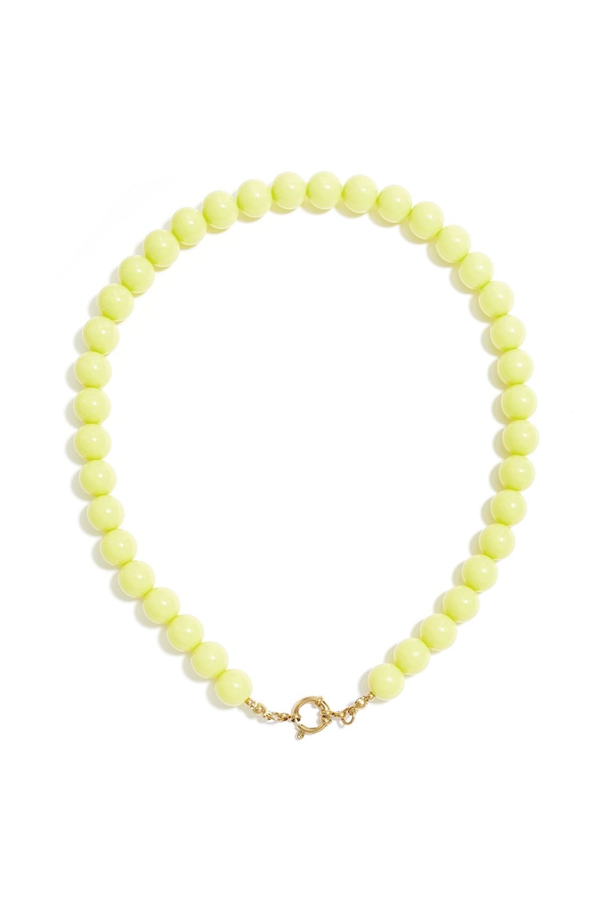 Bubbel kralen ketting met sluiting - pastel geel