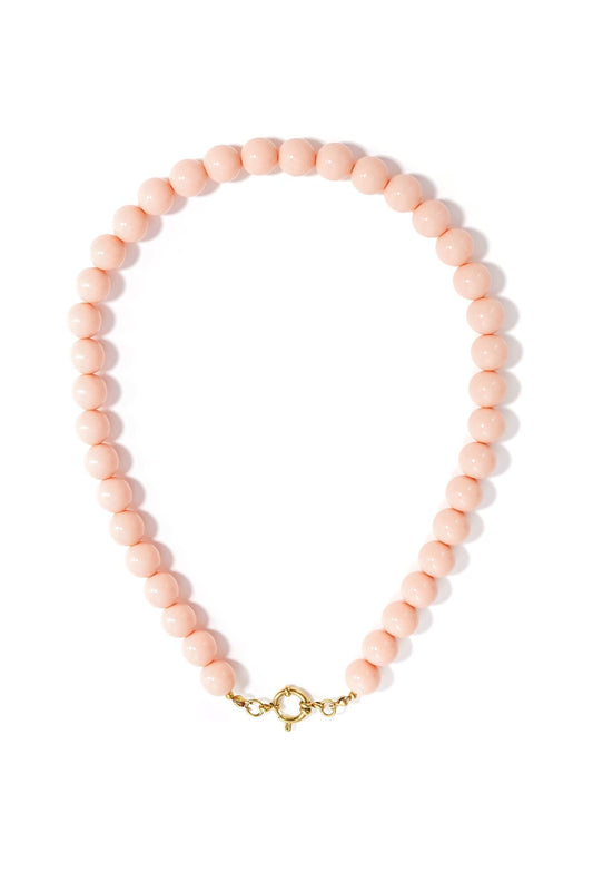 Bubbel kralen ketting met sluiting - koraal