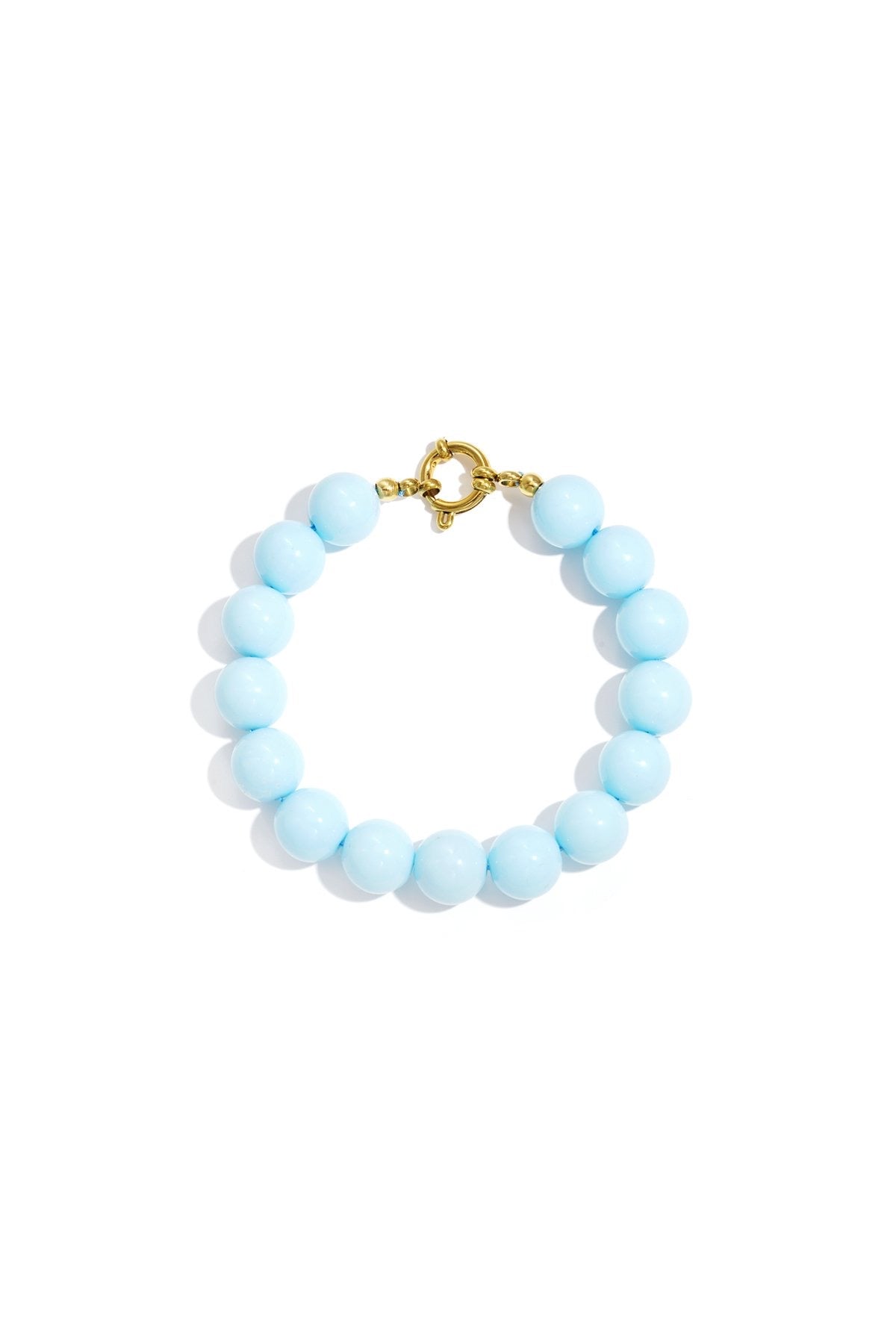 Bubbel kralen armbandje met slot - lichtblauw
