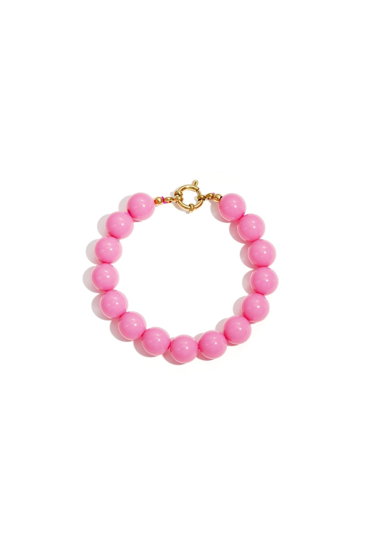 Bubbel kralen armbandje met sluiting - fel roze