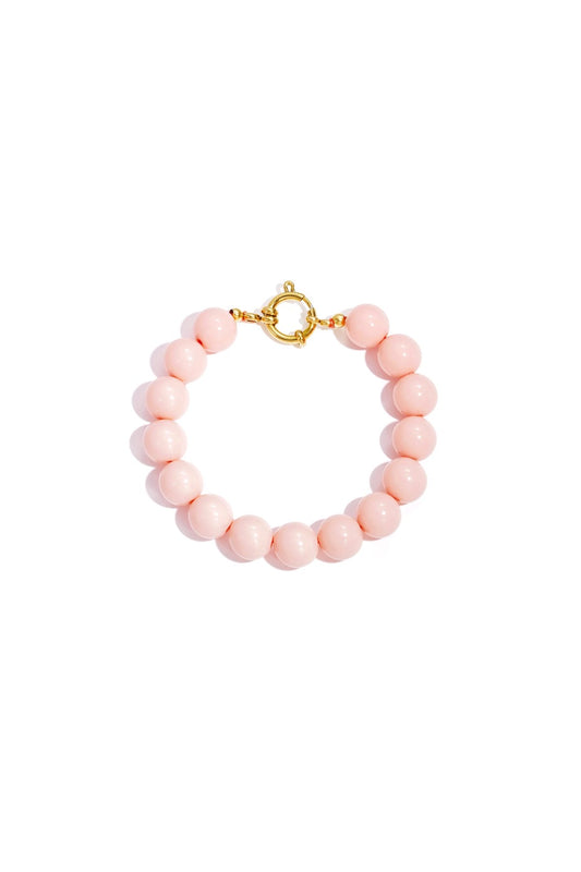 Bubbel kralen armbandje met sluiting - koraal