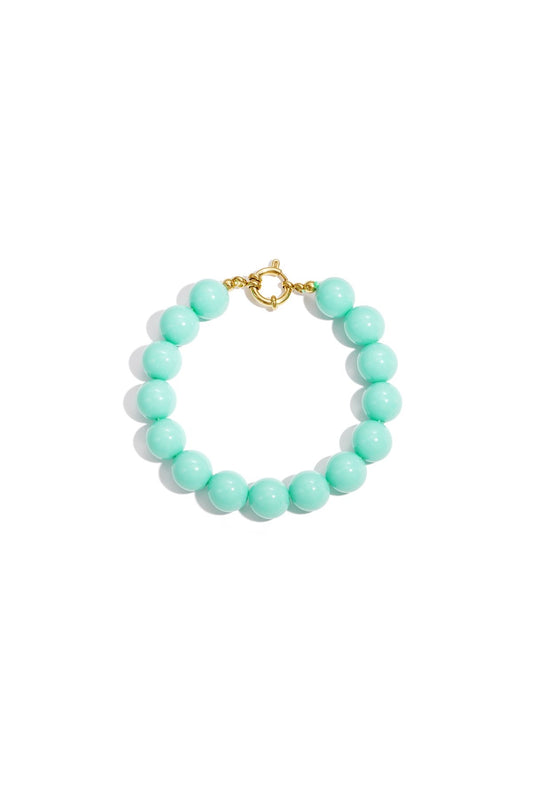 Bubbel kralen armbandje met sluiting - zee groen