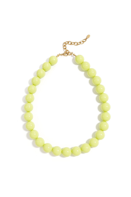 Bubbel kralen ketting big - pastel geel