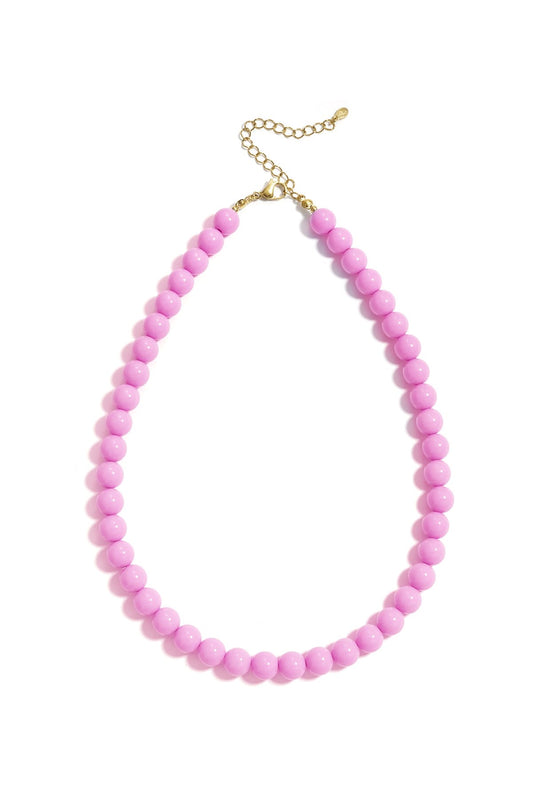 Bubbel kralen ketting - fel roze