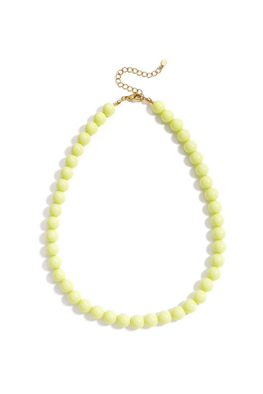 Bubbel kralen ketting - pastel geel