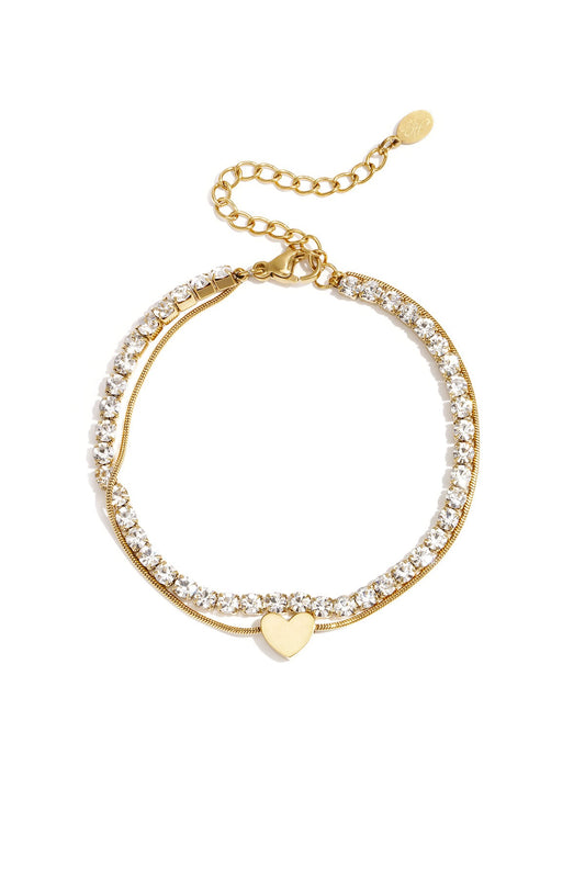 Glitter basic armbandje - goud