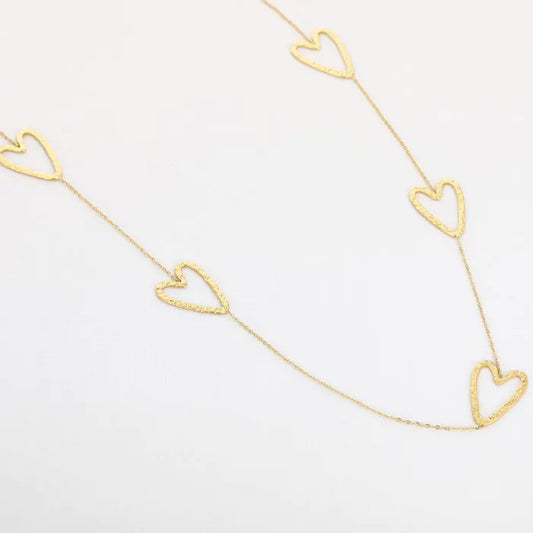 5 hartjes lange ketting