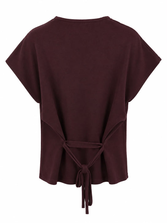 Bordeaux back bow top