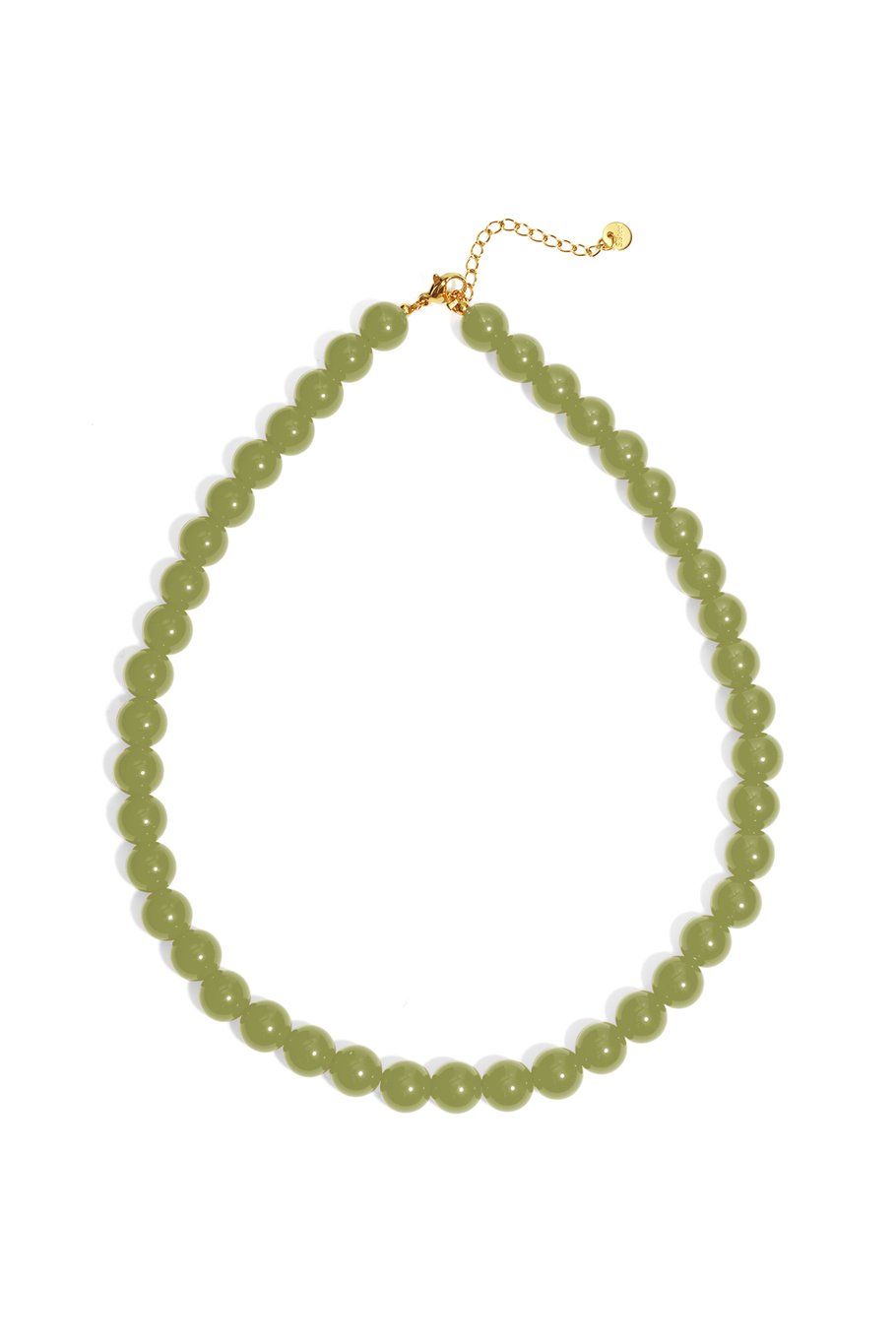 Mini bubbel kralen ketting - olijf groen