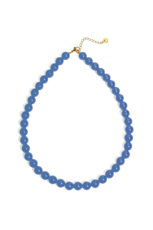 Mini bubbel kralen ketting - blauw