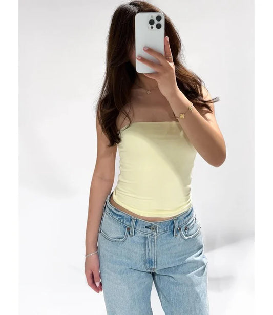 Tara tube top - geel